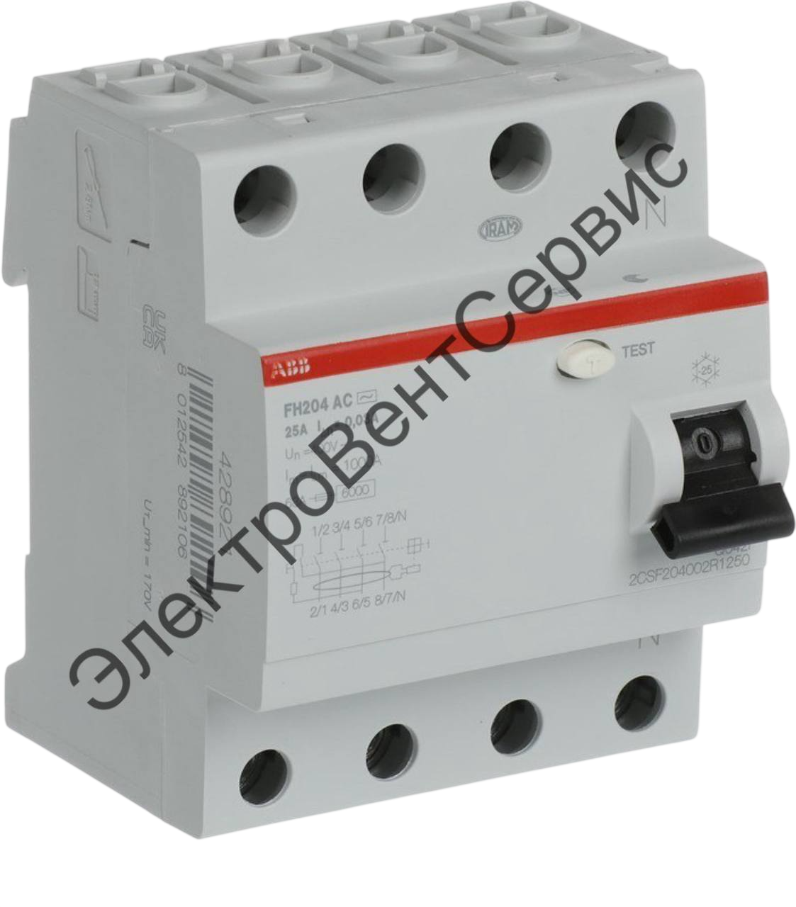 УЗО FH204 AC-25/0.3 4x25A 300mA 